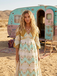 Load image into Gallery viewer, Robe Longue Sequins Dorés Style Manoush – Bohème 🌙