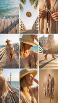 Load image into Gallery viewer, Kimono Bohème MAEVA – Robe de Plage Brodée Lurex | Lilirose Cannes