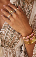 Load image into Gallery viewer, Duo Bracelets Ethniques Roses & Or ZAHRA | Style Gypsy Bohème