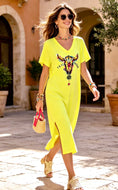 Cargar la imagen en la vista de la galería, Robe Longue Bohème Cheyenne – Robe Coton Femme Style Boho Chic