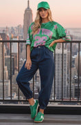 Cargar la imagen en la vista de la galería, ✨ Top Sequins NEW YORK – vert et rose 💚🩷