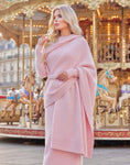Load image into Gallery viewer, Grande Étole Rose Effet Cachemire ROSANNE 🌸