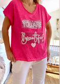 Charger l'image dans la visionneuse de la galerie, Tee shirt coton et paillettes ROSA