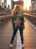 Cargar la imagen en la vista de la galería, ✨ Top Sequins NEW YORK – vert et rose 💚🩷