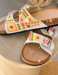 Load image into Gallery viewer, IBIZA embroidered white sandals 2 straps