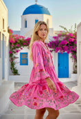 Cargar la imagen en la vista de la galería, Robe Bohème Rose Florale SOFIA – Coton| Manches Évasées | Resort Été