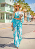 Load image into Gallery viewer, Top brassière Turquoise Femme – Crop Top Pantalon MALAGA