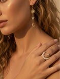 Cargar la imagen en la vista de la galería, Bague Lune & Brillants CLOTILDE | Ajustable Dorée💫🌙