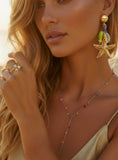 Load image into Gallery viewer, Bague Étoile de Mer & Tortue Brillants NINA | Ajustable Dorée✨💫