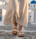 Load image into Gallery viewer, IBIZA embroidered white sandals 2 straps