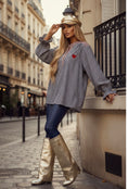 Cargar la imagen en la vista de la galería, Blouse VICTOIRE — Vichy bicolore cœur brodé