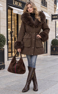 Load image into Gallery viewer, STEPHAN – Parka femme capuche fausse fourrure