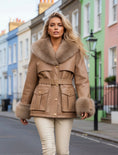 Load image into Gallery viewer, Veste Parka Fausse Fourrure MERYL – Effet Cuir Beige