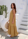 Charger l'image dans la visionneuse de la galerie, Robe LAURA – Gaze de Coton Camel | Robe Bohème Chic Taille Unique