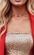 Charger l'image dans la visionneuse de la galerie, Collier choker Fleurs Strass Multicolore JAZZ