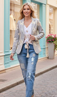Charger l'image dans la visionneuse de la galerie, Veste blazer gris marguerites CALVINA