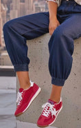 Load image into Gallery viewer, Baskets HUDSON – Sneakers Rouges grenat Étoile Femme Style Rétro♥️