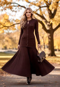 Load image into Gallery viewer, Robe Longue Bi-Matière Chocolat KEYTON