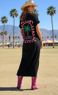 Cargar la imagen en la vista de la galería, Robe Longue Noire HACIENDA – Robe Tee-Shirt Coton Femme 🩷🌵