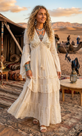 Load image into Gallery viewer, Robe Longue Bohème SORAYA | Sequins & Broderies Ivoire