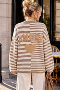 Load image into Gallery viewer, Pull marinière femme beige oversize AMOUR