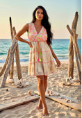 Cargar la imagen en la vista de la galería, Robe MATHILDA Lurex Or & Paillettes Fluo | Bohème Chic