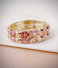 Load image into Gallery viewer, Duo Bracelets Ethniques Roses & Or ZAHRA | Style Gypsy Bohème