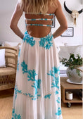 Load image into Gallery viewer, CORALIA bohemian strapless long dress in pink or turquoise