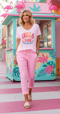 Charger l'image dans la visionneuse de la galerie, Tee shirt viscose rose IBIZA SUN