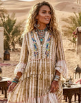 Cargar la imagen en la vista de la galería, Robe Gypsy Bohème AURORE ✨ Coton Tie & Dye Broderies Artisanales