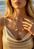 Load image into Gallery viewer, Bague Étoile de Mer & Tortue Brillants NINA | Ajustable Dorée✨💫