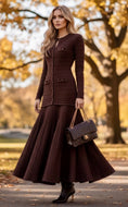 Load image into Gallery viewer, Robe Longue Bi-Matière Chocolat KEYTON