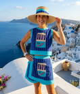 Cargar la imagen en la vista de la galería, Ensemble Top & Jupe Sardines | Bleu Turquoise Esprit Santorin
