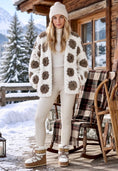 Cargar la imagen en la vista de la galería, Gilet WINTER en maille velours crème & taupe