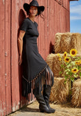 Load image into Gallery viewer, Robe Midi Franges Asymétrique CHEYENNE western Chic