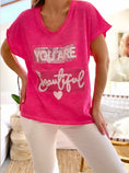 Charger l'image dans la visionneuse de la galerie, Tee shirt coton et paillettes ROSA