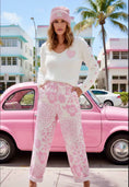 Cargar la imagen en la vista de la galería, Pantalon toile fleurie rose LORIANE