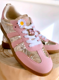 Charger l'image dans la visionneuse de la galerie, Baskets rose/or strass VALENTINA