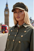 Cargar la imagen en la vista de la galería, Chemise Kaki LILY – Style Officier Boutons Dorés