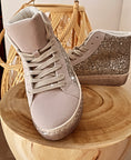 Load image into Gallery viewer, SHINE High Top Silver Glitter Sneakers