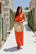 Load image into Gallery viewer, Robe Longue de Plage LADY – Coton Extensible | Col Rond | Élégance Intemporelle Resort
