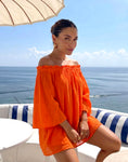 Cargar la imagen en la vista de la galería, Blouse Bustier Coton NAIA – Top Élastique Bohème Chic Femme | Resort Été