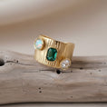 Charger l'image dans la visionneuse de la galerie, Bague Dorée Juana 💎 | Pierres & Effet Martelé Style Mille et Une Nuits