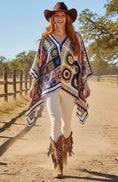 Charger l'image dans la visionneuse de la galerie, Blouse Poncho Fluide Effet Patchwork WILD – Style Boho Chic🌸