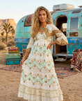 Load image into Gallery viewer, Robe Longue Sequins Dorés Style Manoush – Bohème 🌙