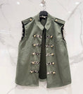Cargar la imagen en la vista de la galería, Veste Officier Sans Manches ARMY – Style Militaire Chic Kaki