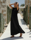 Load image into Gallery viewer, Robe Longue de Plage LADY – Coton Extensible | Col Rond | Élégance Intemporelle Resort
