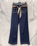 Charger l'image dans la visionneuse de la galerie, Jean Taille Haute bleu denim & Foulard CHARLY🩵
