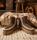 Cargar la imagen en la vista de la galería, AARON botas forradas de piel de leopardo