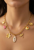 Load image into Gallery viewer, Collier vintage ROSE doré à Breloques 🩷✨